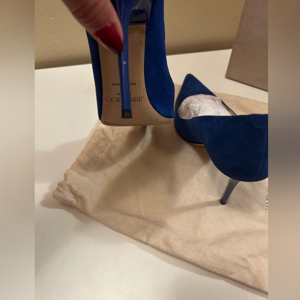Jimmy Choo Pump in Blue Aegean Suede - Picture 5 of 10